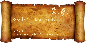Kozár Gabriella névjegykártya