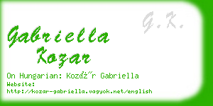 gabriella kozar business card